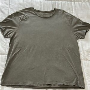 All Saints Scoop Neck Olive Short Sleeve Tee